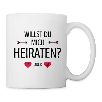Veux-tu m'épouser demande de mariage en disant - Mug blanc - blanc - Droite