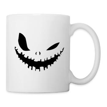 Halloween Mask - Lustiges Mundschutz Design - Tasse - Weiß - Rechts