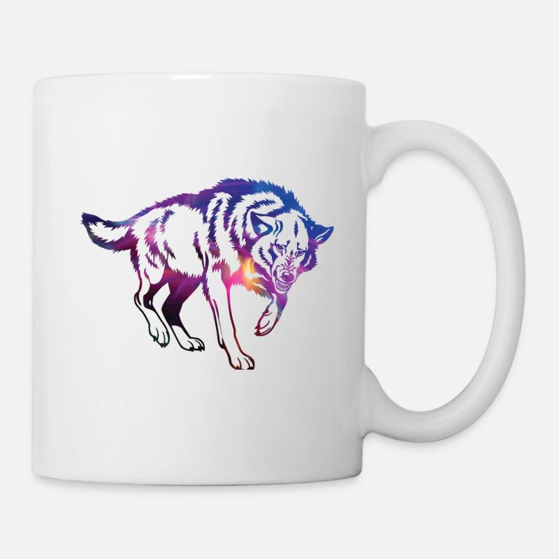 böser Wolf Farbverlauf Muster - Tasse - Weiß