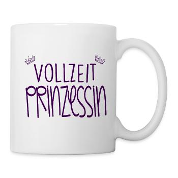 Vollzeit Prinzessin, Mädchen, Zicke, Geschenk - Tasse - Weiß - Rechts