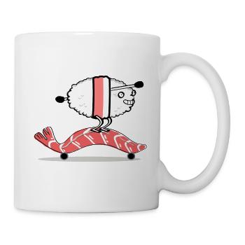 Skateboard fahrendes Sushi. - Tasse - Weiß - Rechts