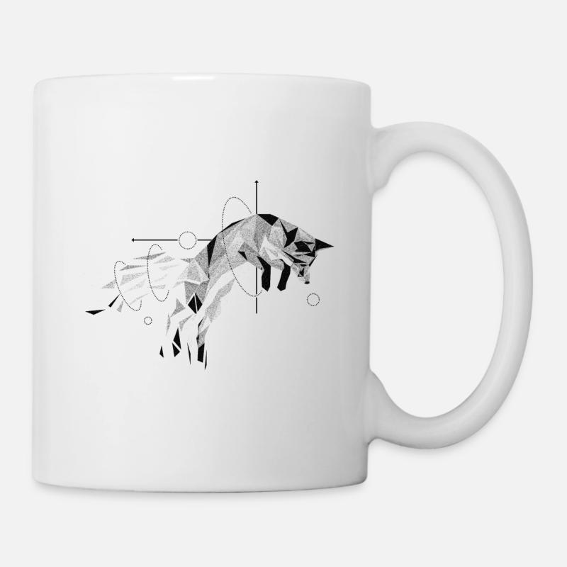 Fuchs geometrisch - Hipster Fuchs - Tasse - Weiß