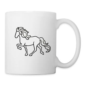 Cheval islandais, cheval blanc, brillant - Mug blanc - blanc - Droite