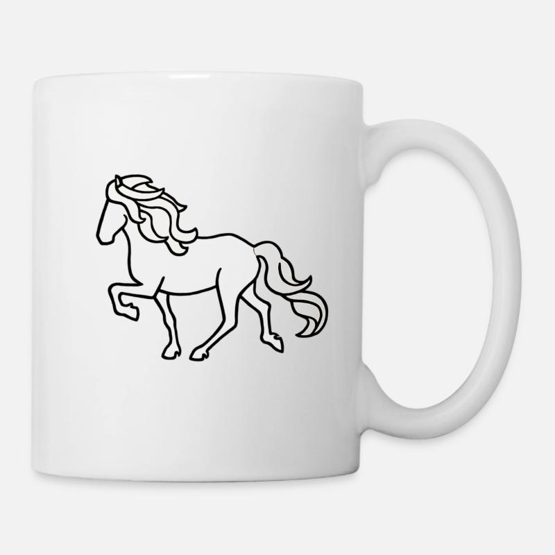 Islandpferd, Schimmel, hell - Tasse - Weiß