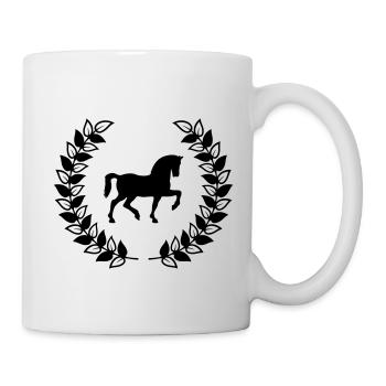 Kranz Pferd - Tasse - Weiß - Rechts