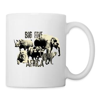 Afrika Big Five Nashorn Elefant Löwe Leopard - Tasse - Weiß - Rechts