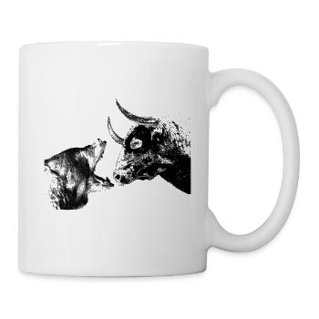 Ours vs taureau ours vs taureau - Mug blanc - blanc - Droite