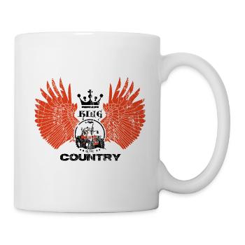 WINGS King of the country black red on white - Mug - white - Right