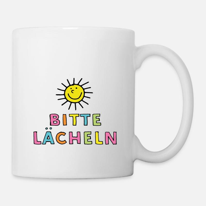 Bitte lächeln - Tasse - Weiß