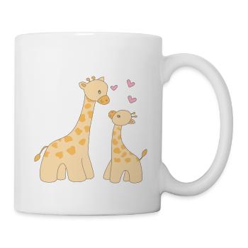 Giraffe with cub - Mug - white - Right