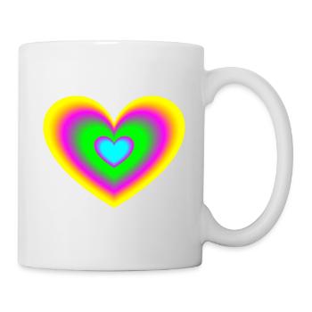 Heart colorful neon - Mug - white - Right