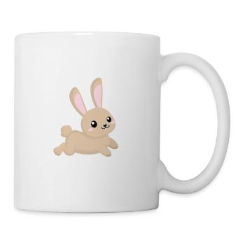 Niedlicher Comic Hase laufend - Tasse - Weiß - Rechts