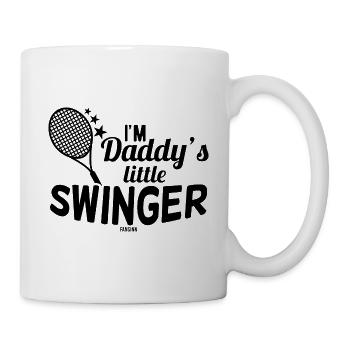 Tennis enfant papa fête des pères fille - Mug blanc - blanc - Droite