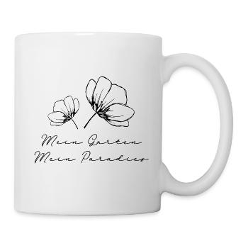 Mein Garten mein Paradies | Garten Geschenk - Tasse - Weiß - Rechts