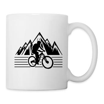 Mountain bike mountain silhouette symbol - Mug - white - Right