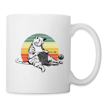 Cute cat knits pyjamas nightgown - Mug - white - Right