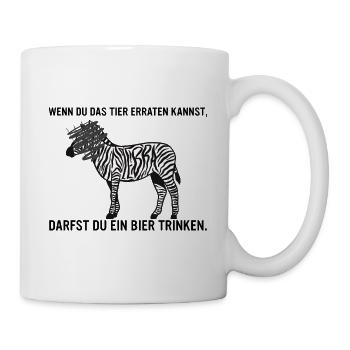 lustiger Trink- & Partyspruch Zebra Geschenk - Tasse - Weiß - Rechts