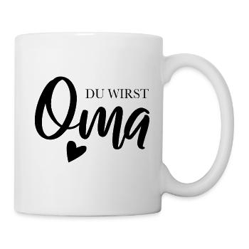 Du wirst Oma mit Herz - Tasse - Weiß - Rechts