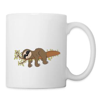 Faultier Beamtin auf Lebenszeit Faultierspruch - Tasse - Weiß - Rechts