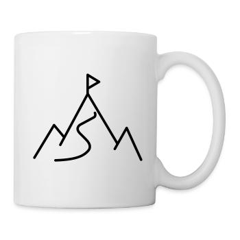 Montagne chemin drapeau symbole - Mug blanc - blanc - Droite