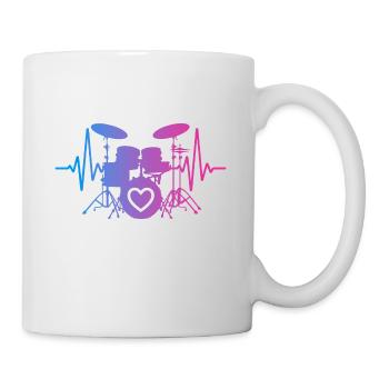 Battement cardiaque batteur Puls Drummer - Mug blanc - blanc - Droite