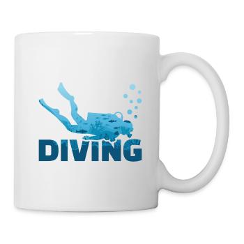 diving t-shirt plongeur plongée sous-marine - Mug blanc - blanc - Droite