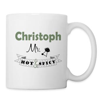 Mr. Hot & Spicy lustiger Spruch Christoph - Tasse - Weiß - Rechts