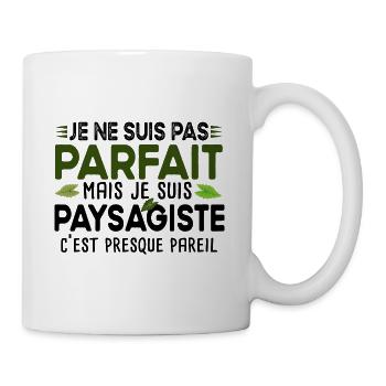Paysagiste Élagueur Jardin Métier Arbuste Cadeau - Mug blanc - blanc - Droite