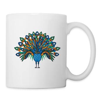Beau gardien de zoo de paon. Poison - Mug blanc - blanc - Droite