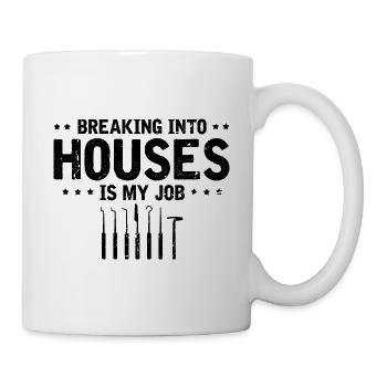 Einbrecher Schlüsseldienst Schließtechniker Design - Tasse - Weiß - Rechts