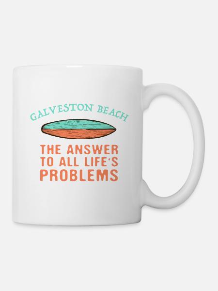 Galveston Beach : la réponse à tous les problèmes de la vie - Mug blanc - blanc