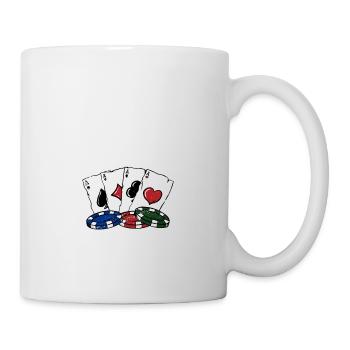 Flop and Fold Casino Poker Gambling Poker Player - Mug - white - Right