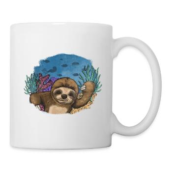 Scuba Diving Sloth Lazy Animal Diving I Gift - Mug - white - Right