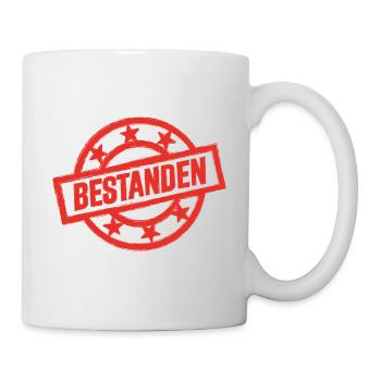 Bestanden Stempel Führerschein Prüfung Klausur - Tasse - Weiß - Rechts