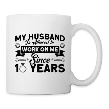 Rose Wedding 10 Years Marriage Gift - Mug - white - Right