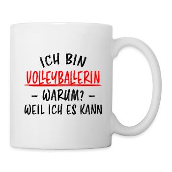 Volleyballerin Spruch Fun Beachvolleyball Geschenk - Tasse - Weiß - Rechts