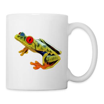 Rotäugiger Laubfrosch Exotisches Haustier Niedlich - Tasse - Weiß - Rechts