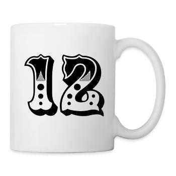 12 - Nombre - Numéro - Mug blanc - blanc - Droite