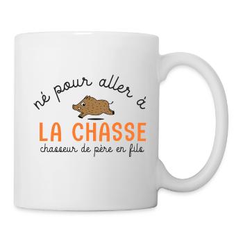 chasseur née pour aller à la chasse bebe - Mug blanc - blanc - Droite