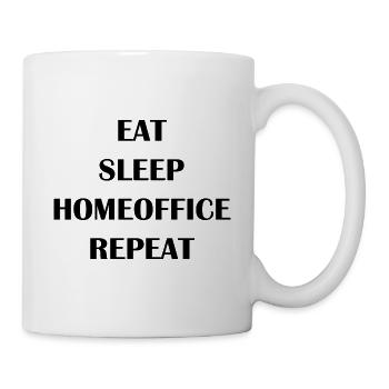 Manger dormir à domicile Bureau Répéter le cadeau - Mug blanc - blanc - Droite