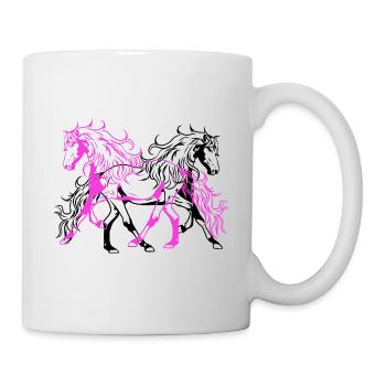 Chevaux sauvages Étalon Cavalier Cavalier Cheval Fou sauvage - Mug blanc - blanc - Droite