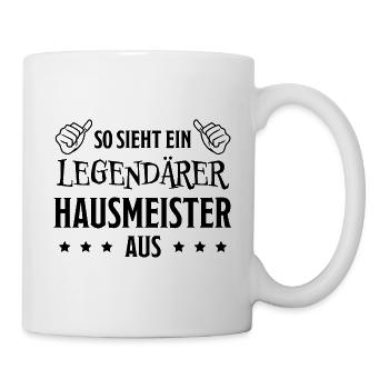 Hausmeister Lustiger Spruch Hausmeister Geschenk - Tasse - Weiß - Rechts