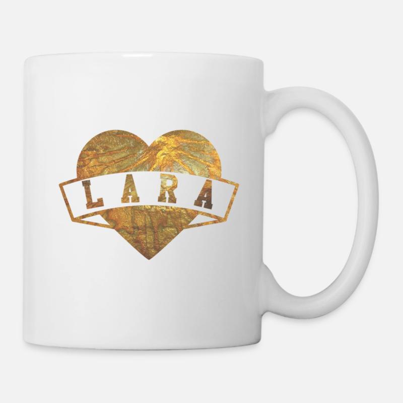 Lara Herzen Gold - Tasse - Weiß