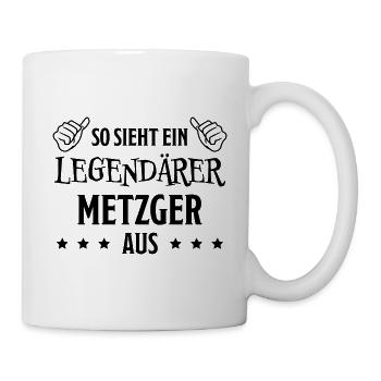 Metzger Beruf Lustiger Spruch Fleischer Geschenk - Tasse - Weiß - Rechts