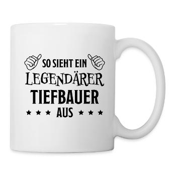 Tiefbauer Beruf Lustiger Spruch Tiefbauer Geschenk - Tasse - Weiß - Rechts
