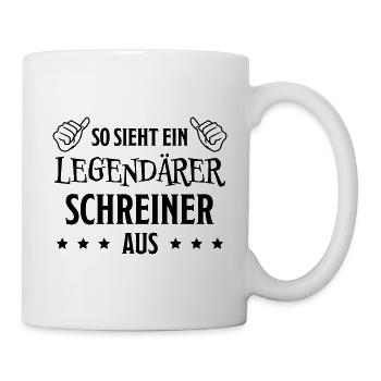 Schreiner Witz Spruch Tischler Schreiner Geschenk - Tasse - Weiß - Rechts