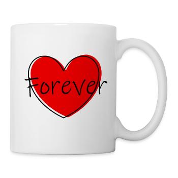 rotes Herz rot Herzen rot Herz Valentinstag - Tasse - Weiß - Rechts
