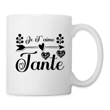 Je t'aime tante, Cadeau tante, cadeau tata. - Mug blanc - blanc - Droite
