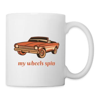 Je fais toujours tourner ma roue en amoureux de voiture rétro - Mug blanc - blanc - Droite