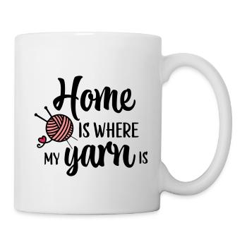Zuhause ist, wo mein Garn ist - Tasse - Weiß - Rechts